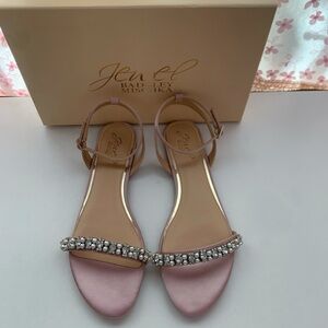 Jewel Badgley Mischka Daria Rhinestone Embellished Evening Flat Sandals